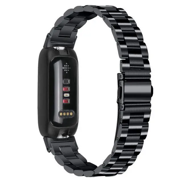Alt view image 2 of 5 - Stainless Steel Band Compatible with Fitbit Inspire 3, Adjustable Metal Watch Bands BraceletsWristband Replacement for Women Men(Black)