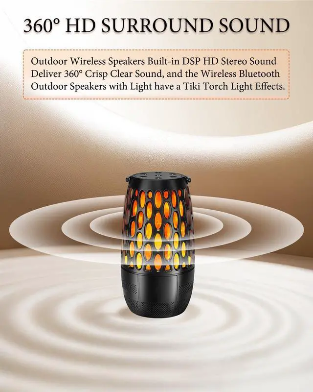 Alt view image 7 of 7 - Upgraded Outdoor Bluetooth Speakers Waterproof Patio, Outdoor Speakers with Light, Multi-Speaker Auto-Sync Up to 100 Speaker, BT 5.3 HD Surround Sound, Cool Tech Gadget Gifts for Men (2 Pack)