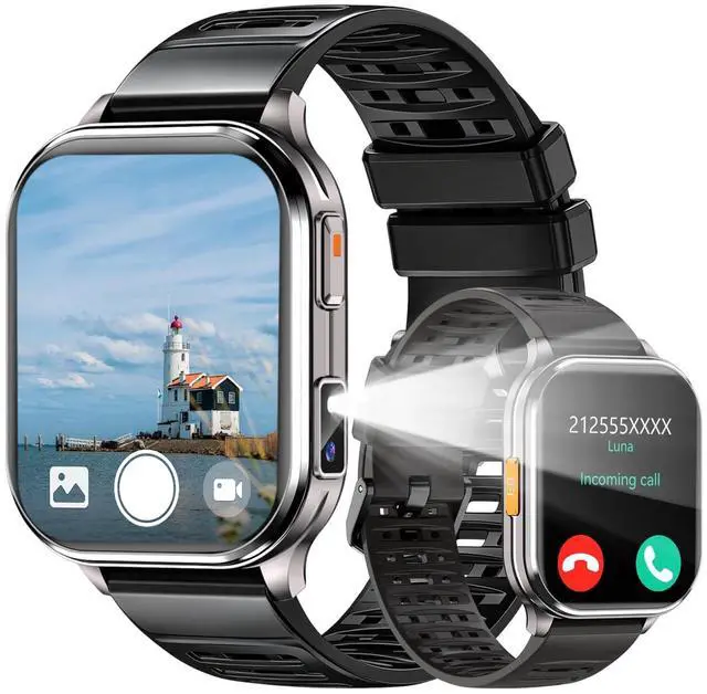 Main image of Smart Watches for Men Women with Built-in Camera 2.01" Touch Screen Play local music Save music Fitness with Heart Rate/SpO2/Sleep Monitor IP67 Waterproof Smartwatch for Android iOS 100+ Sports Modes