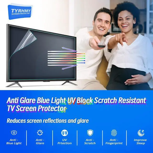 Alt view image 2 of 6 - 75 Inch Anti Glare TV Screen Protector Anti Glare for TV Blue Light Filter Matte Finish for Glare Reduction, Reflection Control, and Optimising glare on TV screens