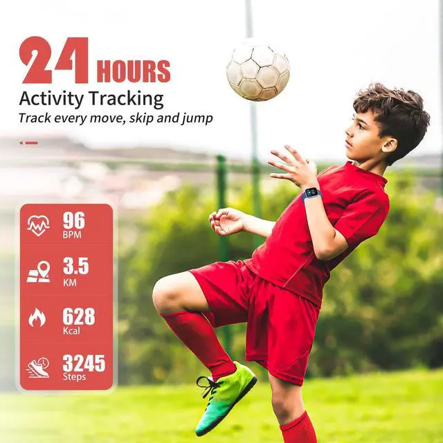 Alt view image 3 of 7 - Kids Fitness Tracker Watch, IP68 Waterproof Smart Watch with 19 Sport Modes, Pedometer, Heart Rate Monitor, 19 Sports Modes, Great Gift for Kids