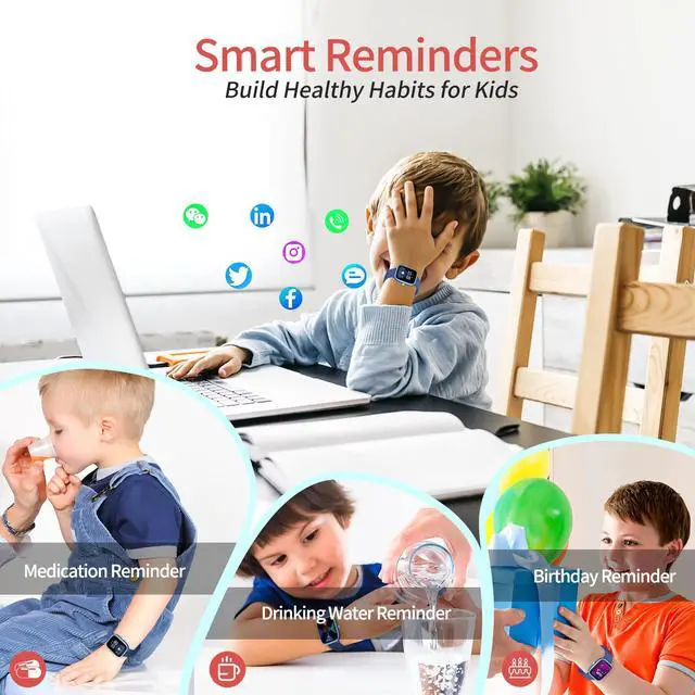 Alt view image 7 of 7 - Kids Fitness Tracker Watch, IP68 Waterproof Smart Watch with 19 Sport Modes, Pedometer, Heart Rate Monitor, 19 Sports Modes, Great Gift for Kids