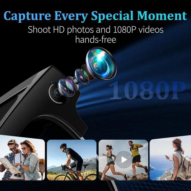 Alt view image 2 of 7 - AI Smart Glasses with 8MP Camera, 1080P Video & HD Photo, Bluetooth Audio, AI Voice Assistant, Real-Time Translation, Object Recognition, Noise-Cancel Calls, Music, Photochromic Lenses