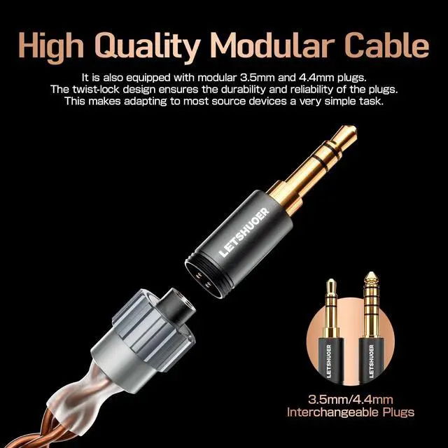 Alt view image 6 of 7 - S08 Fourth Generation in Ear Monitor Earphone Dual-Coil 13mm Planar Magnetic Driver HiFi Wired in Ear Earbuds, Planar IEM with Detachable 2pins Silver-Plated Copper Cable Audiophiles(Black)
