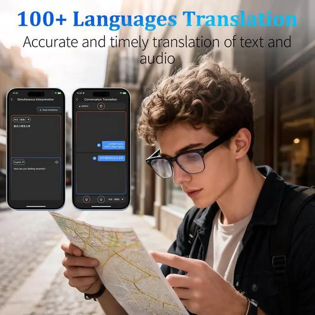 Alt view image 4 of 7 - AI Smart Glasses with 8MP Camera, 1080P Video & HD Photo, Bluetooth Audio, AI Voice Assistant, Real-Time Translation, Object Recognition, Noise-Cancel Calls, Music, Photochromic Lenses