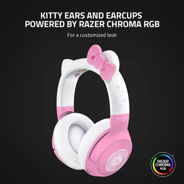 Alt view image 2 of 7 - Kraken BT Headset: Bluetooth 5.0-40ms Low Latency Connection - Custom-Tuned 40mm Drivers - Beamforming Microphone - Powered by Chroma - Hello Kitty & Friends Edition