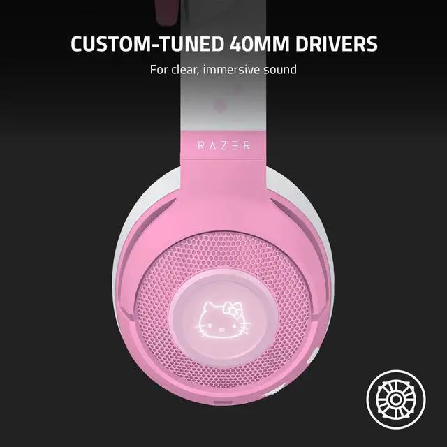Alt view image 5 of 7 - Kraken BT Headset: Bluetooth 5.0-40ms Low Latency Connection - Custom-Tuned 40mm Drivers - Beamforming Microphone - Powered by Chroma - Hello Kitty & Friends Edition