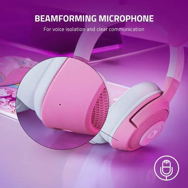 Alt view image 6 of 7 - Kraken BT Headset: Bluetooth 5.0-40ms Low Latency Connection - Custom-Tuned 40mm Drivers - Beamforming Microphone - Powered by Chroma - Hello Kitty & Friends Edition