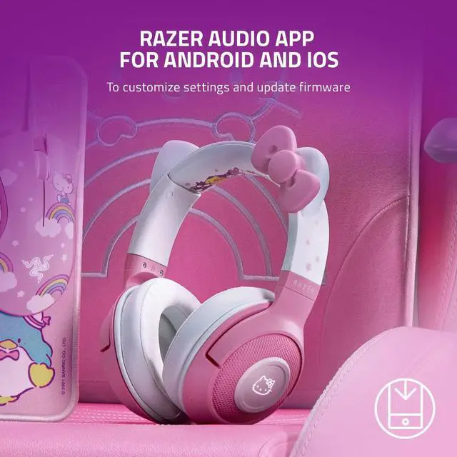 Alt view image 7 of 7 - Kraken BT Headset: Bluetooth 5.0-40ms Low Latency Connection - Custom-Tuned 40mm Drivers - Beamforming Microphone - Powered by Chroma - Hello Kitty & Friends Edition