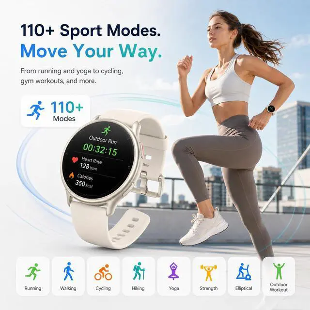 Alt view image 5 of 7 - Smart Watch for Women (Answer/Make Call), 1.65" HD Fitness Tracker with Heart Rate/SpO2/Sleep Monitor, Pedometer, 110+ Sports Modes, 3ATM Waterproof, 7-Day Battery, for iOS Android