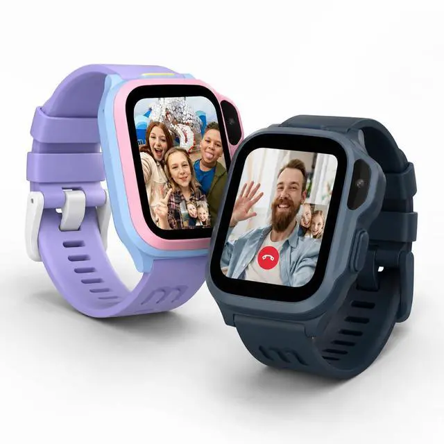 Alt view image 2 of 7 - Fone S4 4G Kids Smartwatch with eSim | Dual-Frequency GPS Tracker | IP68 Waterproof, 5MP Selfie Camera, Class Mode, SOS Alert - Safe Smart Watch for Children (Cotton Candy)