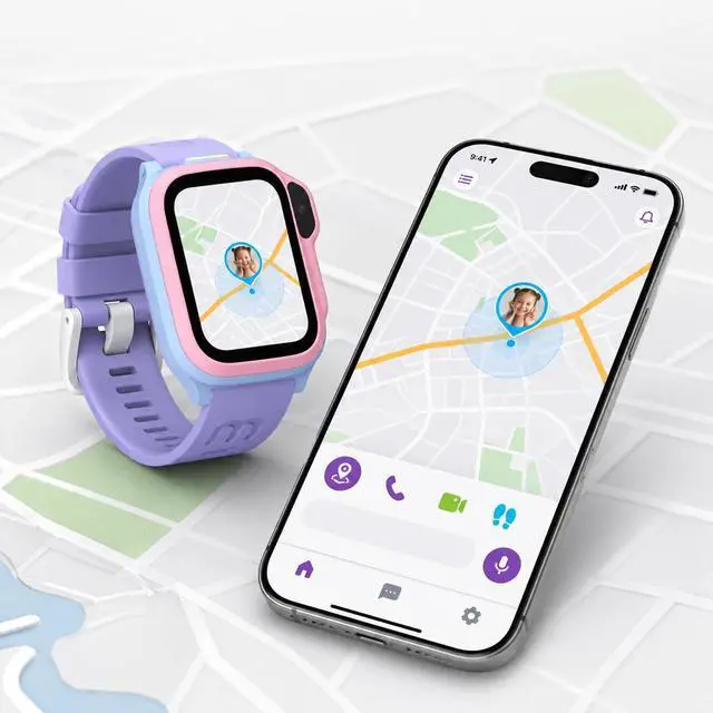 Alt view image 4 of 7 - Fone S4 4G Kids Smartwatch with eSim | Dual-Frequency GPS Tracker | IP68 Waterproof, 5MP Selfie Camera, Class Mode, SOS Alert - Safe Smart Watch for Children (Cotton Candy)
