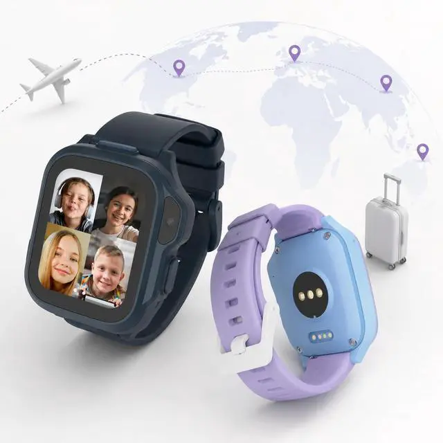 Alt view image 5 of 7 - Fone S4 4G Kids Smartwatch with eSim | Dual-Frequency GPS Tracker | IP68 Waterproof, 5MP Selfie Camera, Class Mode, SOS Alert - Safe Smart Watch for Children (Cotton Candy)