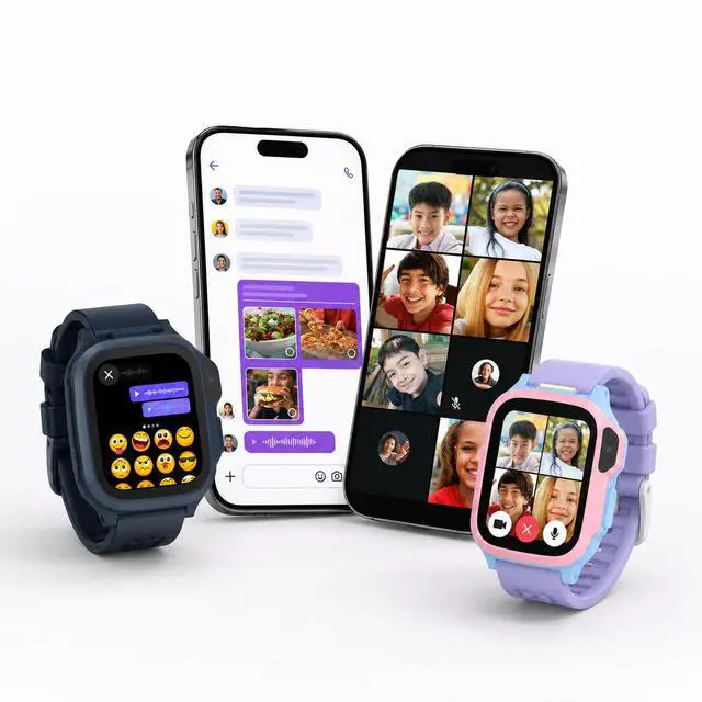 Alt view image 6 of 7 - Fone S4 4G Kids Smartwatch with eSim | Dual-Frequency GPS Tracker | IP68 Waterproof, 5MP Selfie Camera, Class Mode, SOS Alert - Safe Smart Watch for Children (Cotton Candy)