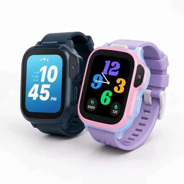 Alt view image 7 of 7 - Fone S4 4G Kids Smartwatch with eSim | Dual-Frequency GPS Tracker | IP68 Waterproof, 5MP Selfie Camera, Class Mode, SOS Alert - Safe Smart Watch for Children (Cotton Candy)