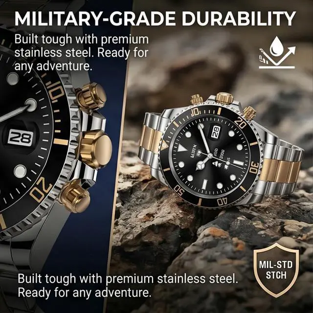 Alt view image 4 of 7 - Nexus Pro Smartwatch for Men, Rugged Titanium Design, Bluetooth Calling, Health Monitor, Compatible with iOS Android (Gold)