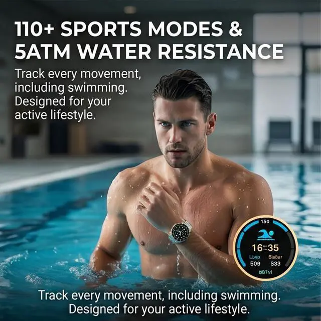 Alt view image 7 of 7 - Nexus Pro Smartwatch for Men, Rugged Titanium Design, Bluetooth Calling, Health Monitor, Compatible with iOS Android (Gold)