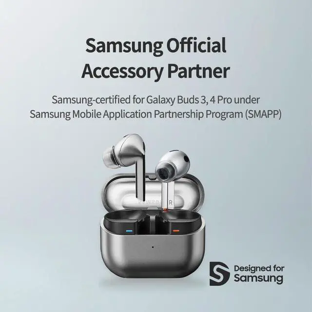 Alt view image 2 of 7 - Crystal for Galaxy Buds 4/3 Pro Ear Tips Samsung-Certified Ear Tips | SMAPP-Certified, Galaxy Buds 4/3 Pro, Anti-Slip, Grippy Surface, Active Lifestyle, Hypoallergenic Silicone