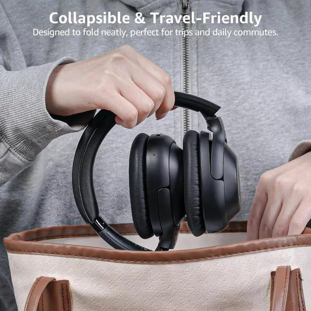 Alt view image 7 of 7 - Y7Pro Active Noise Cancelling Headphones, Wired Wireless ANC Headset | Over Ear Headphones Bluetooth 6.0, 100H Playtime, LDAC Hi-Res Audio, Custom EQ via App, Comfort Fit for Home Office Travel