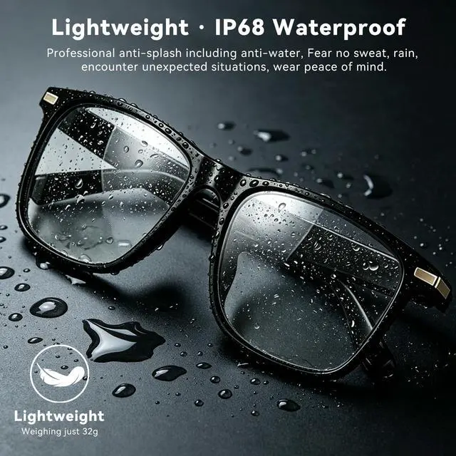 Alt view image 7 of 7 - AI Smart Glasses with ChatGPT, Bluetooth Glasses with 164+ Language & Accents, Photochromic Lens, Open-Ear Audio, Music & Hands-Free Calls, Voice Control, UV & Blue Light Protection, for Men & Women