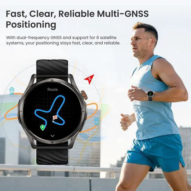 Alt view image 7 of 7 - Magic R10 GPS Smart Watch for Men, Stainless Steel Body, 50 Days Battery, 5ATM Waterproof, 180 Sport Modes for Outdoor Activity, 24/7 Heart Rate & Sleep Monitor (Black)