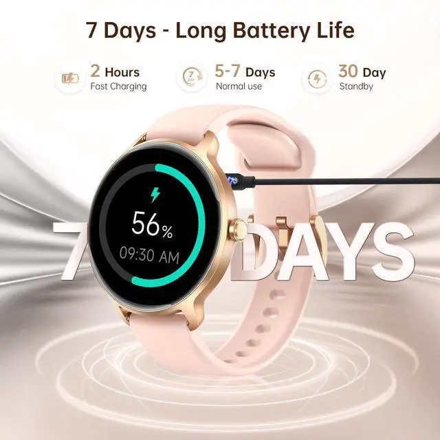 Alt view image 7 of 7 - Smart Watch for Women, 1.27" HD AMOLED Smartwatch (Answer/Call) for iPhone/Android/Samsung, Fitness Tracker with 120+ Sport Modes, Heart Rate/Sleep/Health Monitor, IP68 Waterproof, 2 Bands