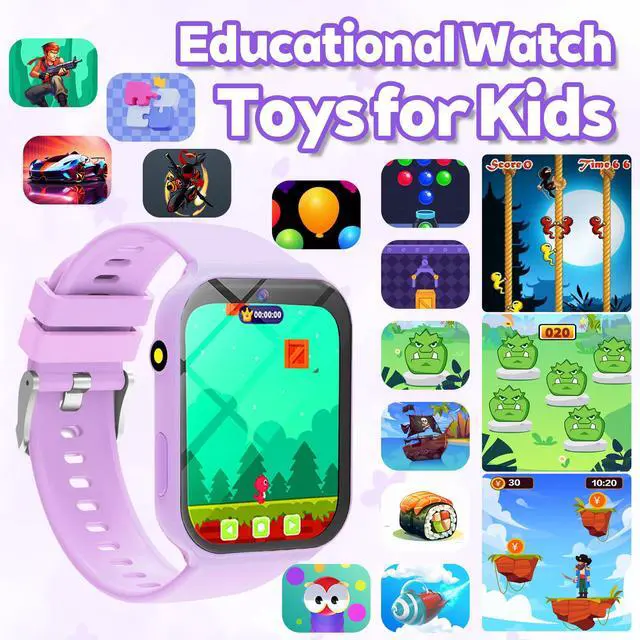 Alt view image 4 of 7 - Smart Watch for Kids, Kids Watch with 18 Puzzle Games Sleep 1.83" HD Touch | Pedometer DIY Dial Alarm Clock Timer Stopwatch Calendar Flashlight No APP/Phone, 12/24 hr Gift for Kid Christmas Birthday