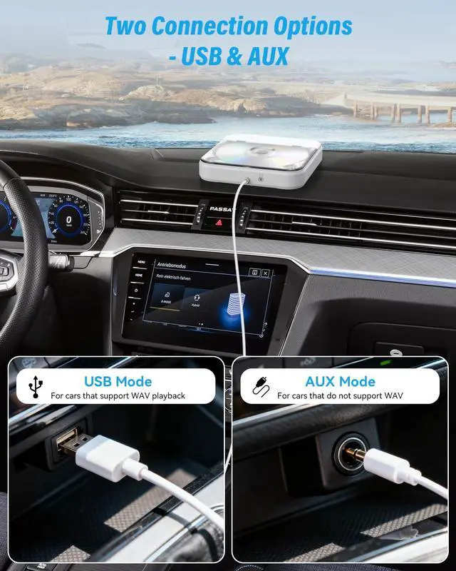 Alt view image 3 of 7 - External CD Player for Car, Portable Car CD Players with AUX Cable & Remote Control, Universal USB CD Player for Vehicle, Laptop, TV, Computer, for Android 4.4 and Above Navigation