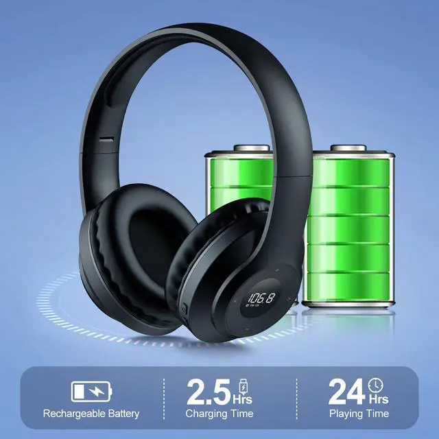 Alt view image 4 of 7 - X5 Rechargeable & Portable FM Radio Headphones Mowing (Black) | Excellent Reception, LED Display, Soft Ear Muffs, Radio Headset FM Receiver for Meeting, Works, Hiking, Jogging