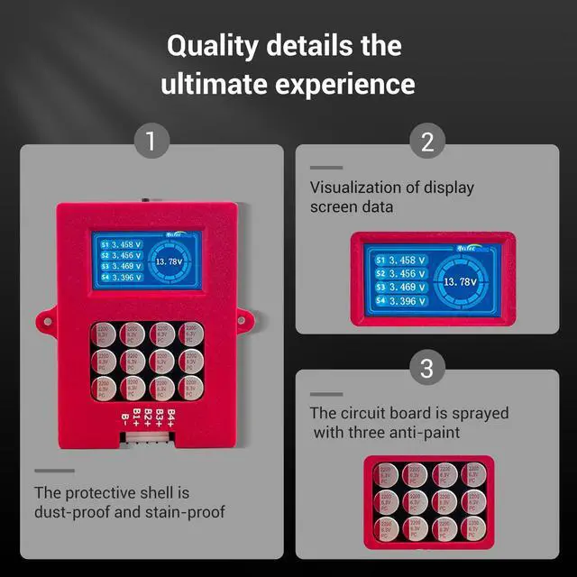 Alt view image 3 of 7 - 4S 6S 8S Active Balancer with Voltage Display Lifepo4 Equalizer Lipo/LTO Battery Voltage Tester (4S Lifepo4 lipo)