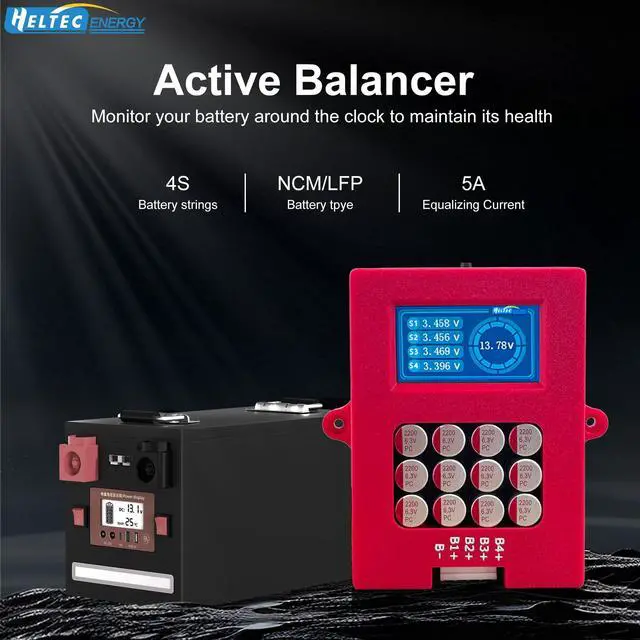 Alt view image 4 of 7 - 4S 6S 8S Active Balancer with Voltage Display Lifepo4 Equalizer Lipo/LTO Battery Voltage Tester (4S Lifepo4 lipo)