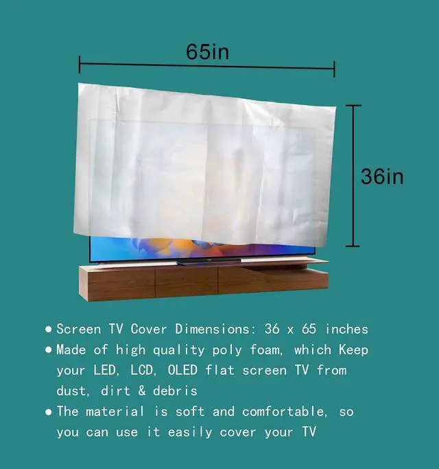 Alt view image 2 of 6 - Foam Flat Screen TV Cover Fits Up to 65''W x 36''H, Flat Screen TV Protection During House Moving, Storing, or Home Renovation