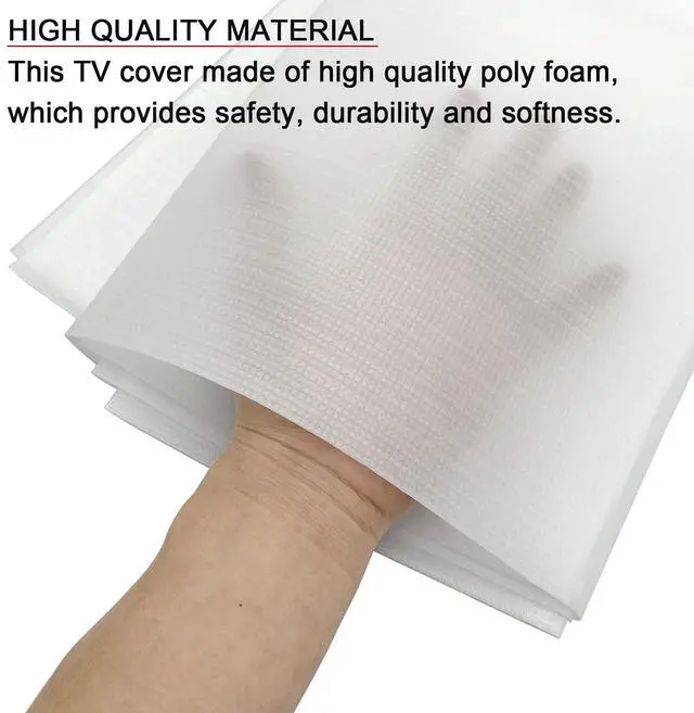 Alt view image 4 of 6 - Foam Flat Screen TV Cover and Bubble Flat Screen TV Protective Covers Fits Up to 65''W x 36''H, Flat Screen TV Protection During House Moving, Storing, or Home Renovation (Double-layer)