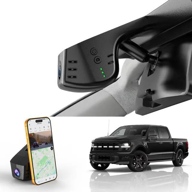 Main image of Front 4K Dash Cam fit for Ford F150 2018-2026 F250/F350/F450 | Super Duty 2020-2026 XLT King Ranch Lariat Raptor Tremor Limited Platinum, integrated Camera,OEM Look,HDR,5.8G WiFi,GPS