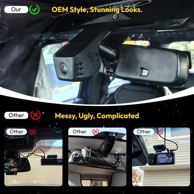 Alt view image 3 of 7 - Front 4K Dash Cam fit for Ford F150 2018-2026 F250/F350/F450 | Super Duty 2020-2026 XLT King Ranch Lariat Raptor Tremor Limited Platinum, integrated Camera,OEM Look,HDR,5.8G WiFi,GPS