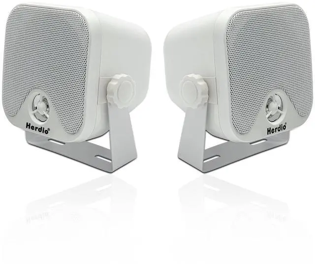 Main image of 4" Heavy Duty Waterproof Boat Marine Box Outdoor Speakers Surface Mounted for Skid Steer ATV UTV RZR Golf Cart (White)