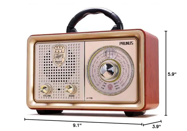 Alt view image 7 of 7 - J-110 Radio Portable AM FM, Transistor Radio Plug in Wall AC Power | Battery Powered & Rechargeable for Emergency,&Outdoor and Home,Vintage Radio with Bluetooth, Gift for Mom