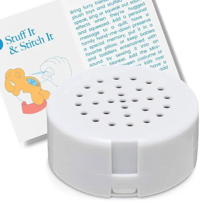 Main image of Mini-Me, 60-Second Multi-Message Audio Recorder for Plush Toys, Quilts, Pillow, Crafts, Playful Mini Voice Gift Inserts for Custom Sound Gifting & DIY Projects 1-Pack