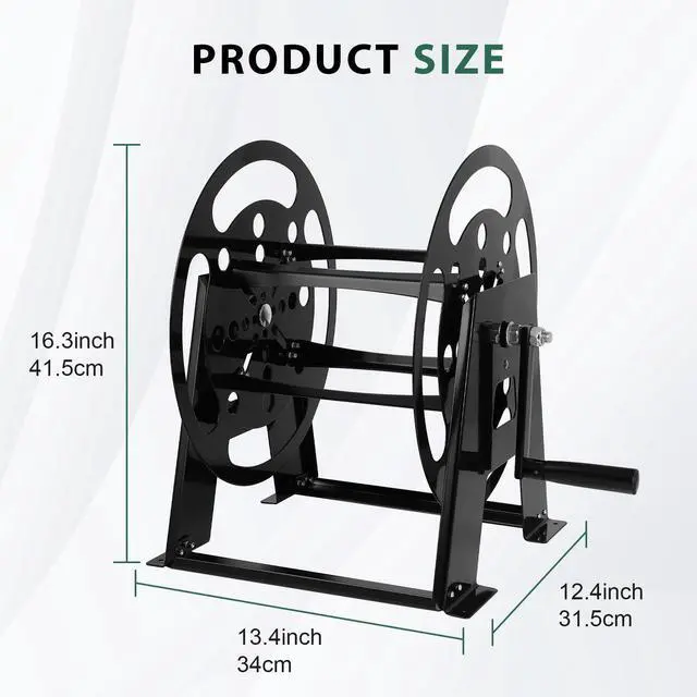 Alt view image 3 of 6 - RV Extension Cord Storage Reel, Mountable Metal Reel Frame | Holds Up To 200 Feet Of 15A (12/3 AWG), Power Cord Reel with Durable Bearings Foldable Handle