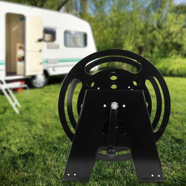 Alt view image 6 of 6 - RV Extension Cord Storage Reel, Mountable Metal Reel Frame | Holds Up To 200 Feet Of 15A (12/3 AWG), Power Cord Reel with Durable Bearings Foldable Handle