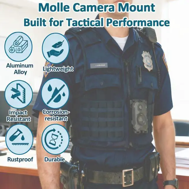 Alt view image 5 of 7 - Camera Mount - Compatible with Axon Body Cameras 2/3/4, Lightweight Aluminum Alloy Construction, Suitable for Uniforms (Single)