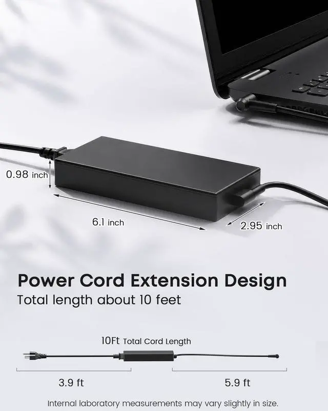 Alt view image 3 of 6 - 120W Charger Fit for MSI Thin 15 A15 GF63 Cyborg 15 A17-120P2A | Replace ADP-120VH D, 20V 6A AC Adapter, 4.5x3.0mm, for Creator M14 15, GV15 Thin, MS-16j4 MS-16j5 MS-16r5 MS-16r6 MS-16r7