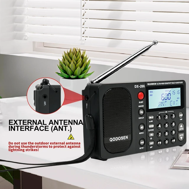 Alt view image 5 of 7 - DX-286 Portable Radio, with TEF6686 Automotive Chip,LW,AM, FM, Shortwave,Data System(RBDS/RDS),Antenna Attenuator,Antenna Switch, AMP Switch,1000 Presets,Tone Switch,Clock/UTC/Alarm/Sleep