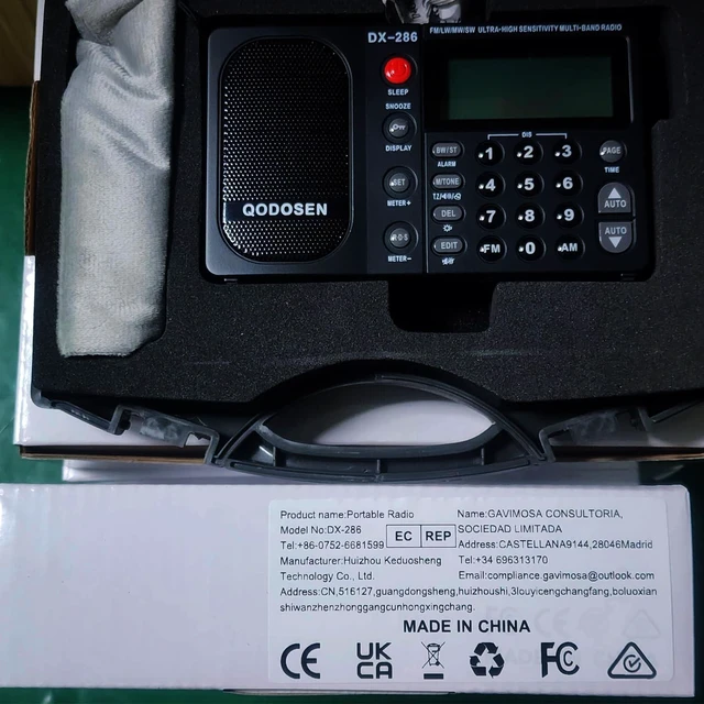 Alt view image 7 of 7 - DX-286 Portable Radio, with TEF6686 Automotive Chip,LW,AM, FM, Shortwave,Data System(RBDS/RDS),Antenna Attenuator,Antenna Switch, AMP Switch,1000 Presets,Tone Switch,Clock/UTC/Alarm/Sleep