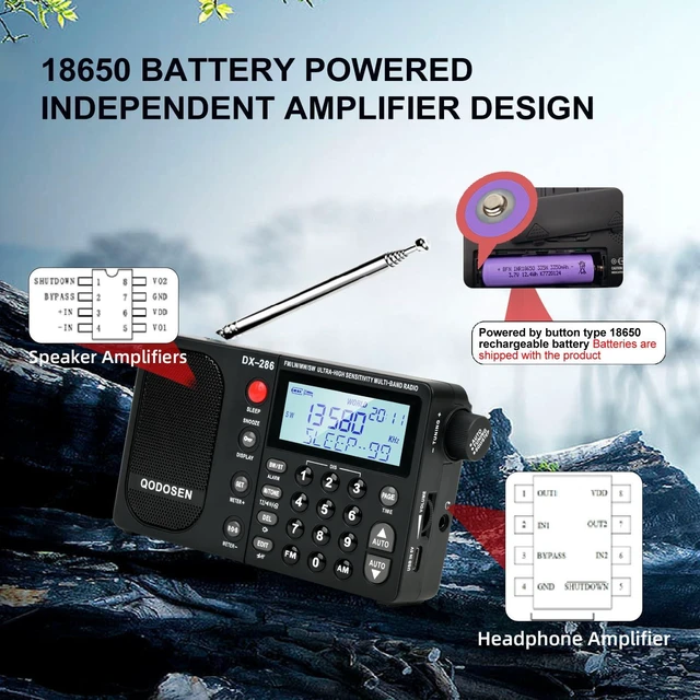 Alt view image 4 of 7 - DX-286 Portable Radio, with TEF6686 Automotive Chip,LW,AM, FM, Shortwave,Data System(RBDS/RDS),Antenna Attenuator,Antenna Switch, AMP Switch,1000 Presets,Tone Switch,Clock/UTC/Alarm/Sleep