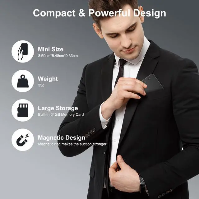 Alt view image 6 of 7 - AI Voice Recorder with Transcribe,Mind Mapping,AI Summary,Ask AI | Voice Recorder with App Support 113 Languages,Ultra-Slim Audio Recorder for Lectures,Phone Calls,Meetings,Interviews Etc