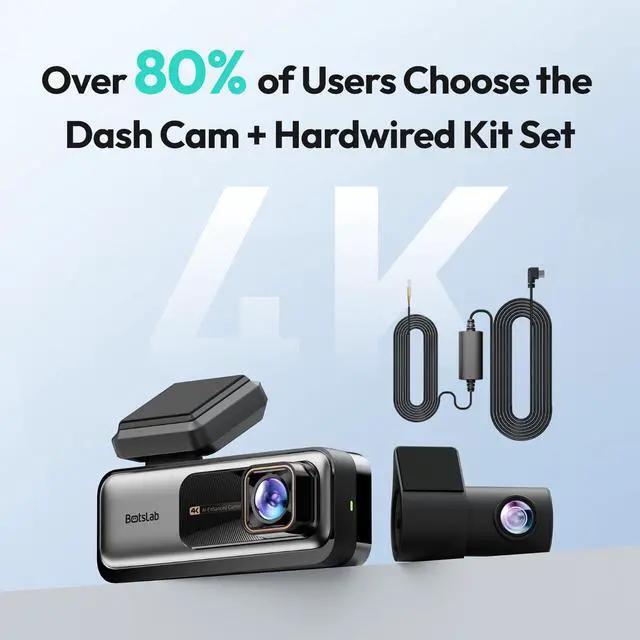 Alt view image 5 of 7 - 4k Dash Cam Front and Rear, 24/7 Parking Monitor with Hardwired Kit, 170° Ultra Wide Dashcam, ADAS, IMX415 Sensor, Night Vision, WDR, Loop Recording, 5G/2.4G WiFi & GPS, Free 64GB Card