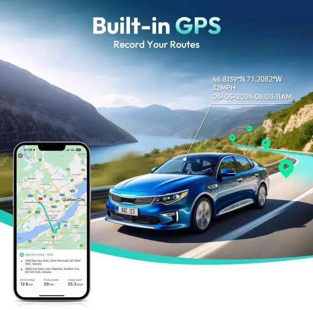 Alt view image 7 of 7 - 4k Dash Cam Front and Rear, 24/7 Parking Monitor with Hardwired Kit, 170° Ultra Wide Dashcam, ADAS, IMX415 Sensor, Night Vision, WDR, Loop Recording, 5G/2.4G WiFi & GPS, Free 64GB Card