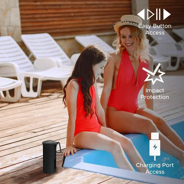 Alt view image 6 of 7 - Heavy Duty Protective Carrying Case for Sonos Roam 2 | Black | Compatible with Sonos Roam, Roam 2 & Roam SL | Includes Bluetooth Button | Protect Your Wireless Speaker | Cover / Sleeve
