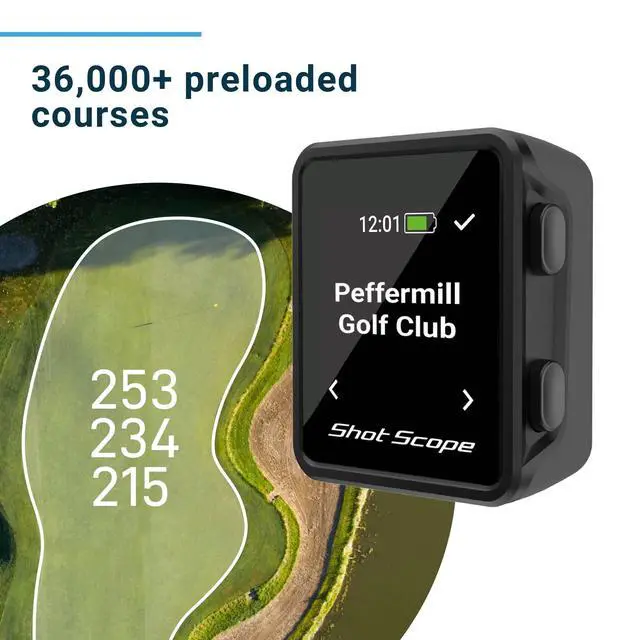 Alt view image 6 of 7 - Shot Scope H4 GPS Handheld with Shot Tracking - F/M/B Green and Hazard Distances - 36,000+ pre-Loaded Courses - 100+ Statistics Including Strokes Gained - No subscriptions